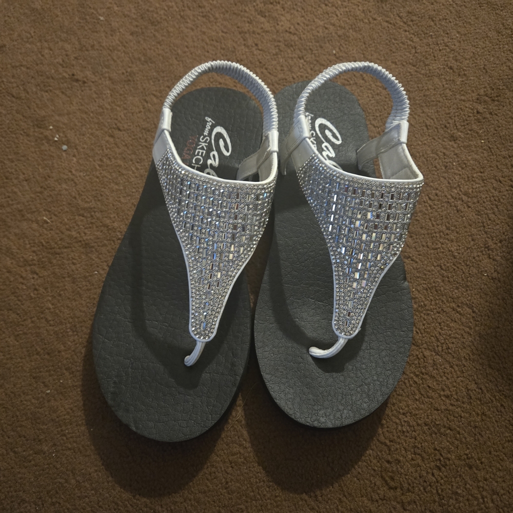 Sparkling Silver Rhinestone Sandals